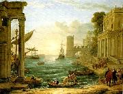 Claude Lorrain seaport with the embarkation of the queen of sheba oil painting artist